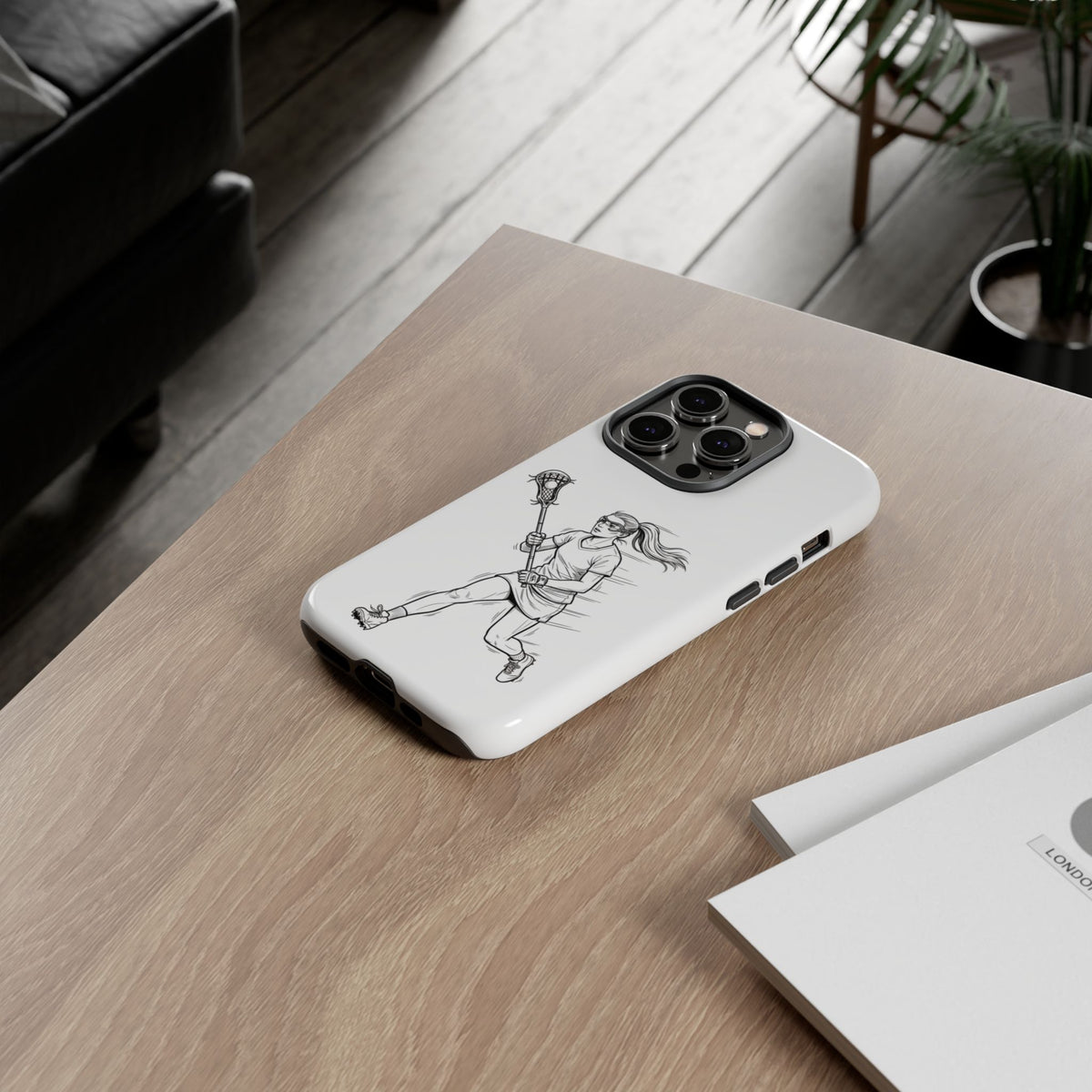 Phone Case, Lacrosse Player Sketch, Tough Case