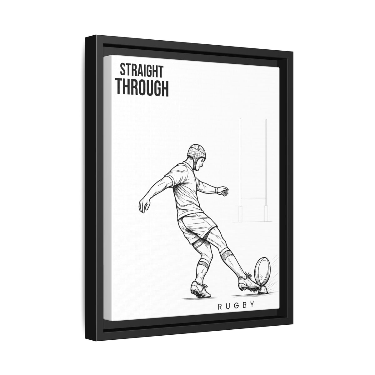 Print, Rugby Conversion Kick - Straight Through, Matte Canvas Print Framed Art