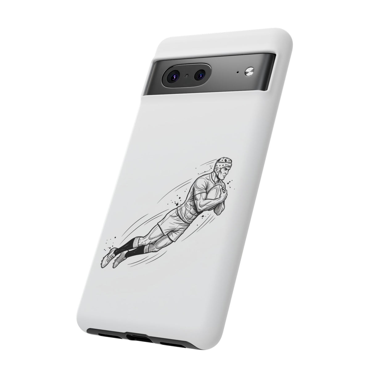 Phone Case, Rugby Try Swan Dive Minimalist Sketch design, Tough Case