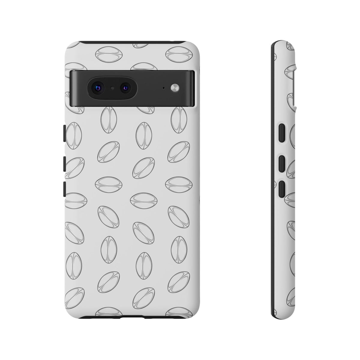 Phone Case, Rugby Ball Minimalist Sketch Pattern, Tough Case