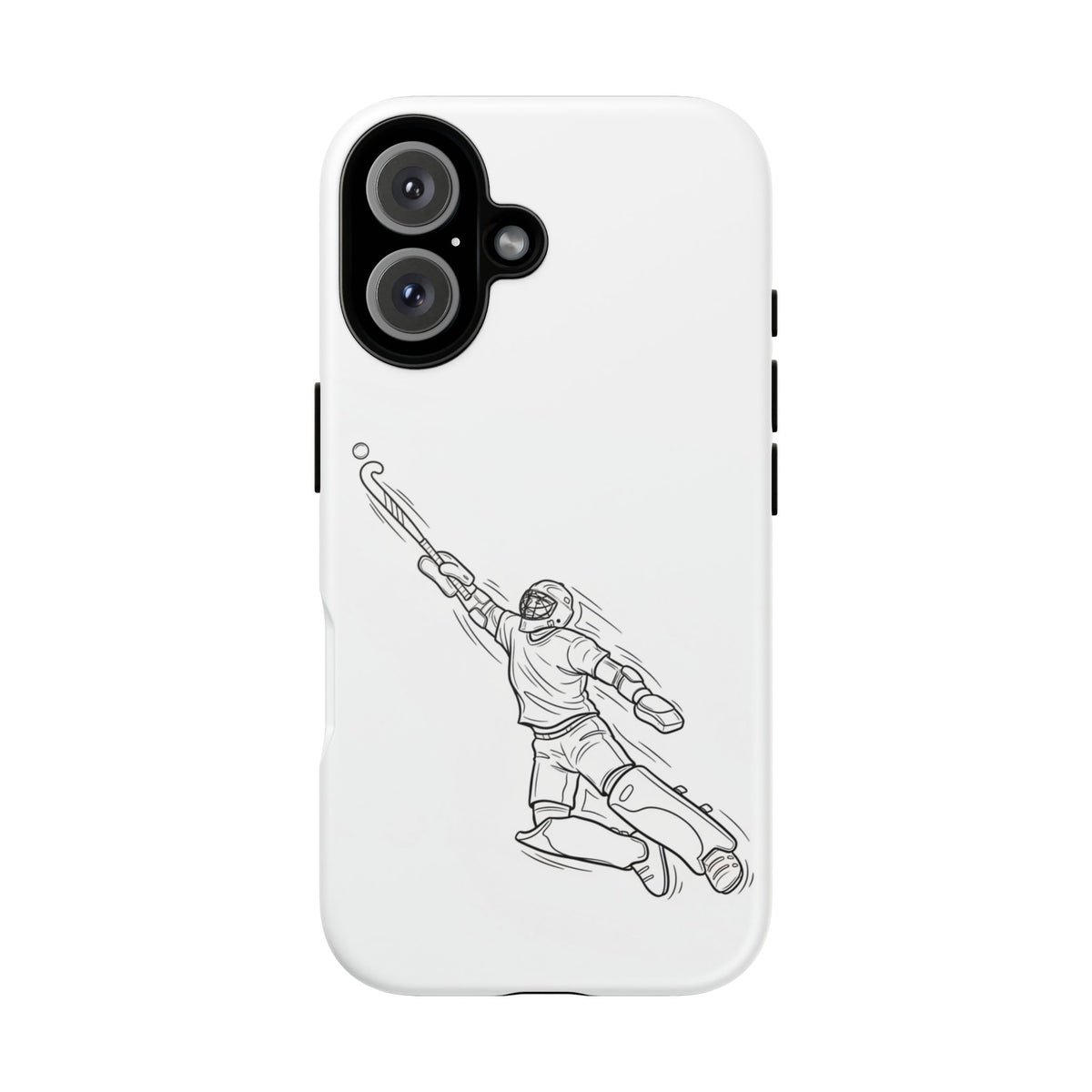 Hockey Goalkeeper Sketch Phone Case — Minimalist Sports Protective Cover