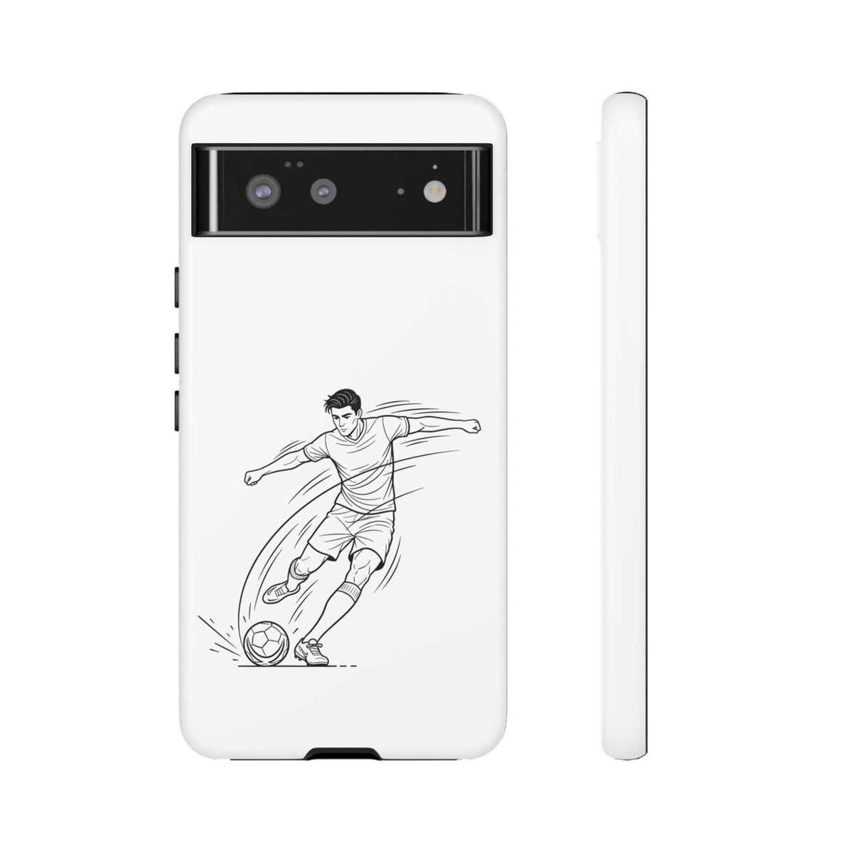 Phone Case, Football Free Kick / Strike Minimalist sketch Design, Tough Case