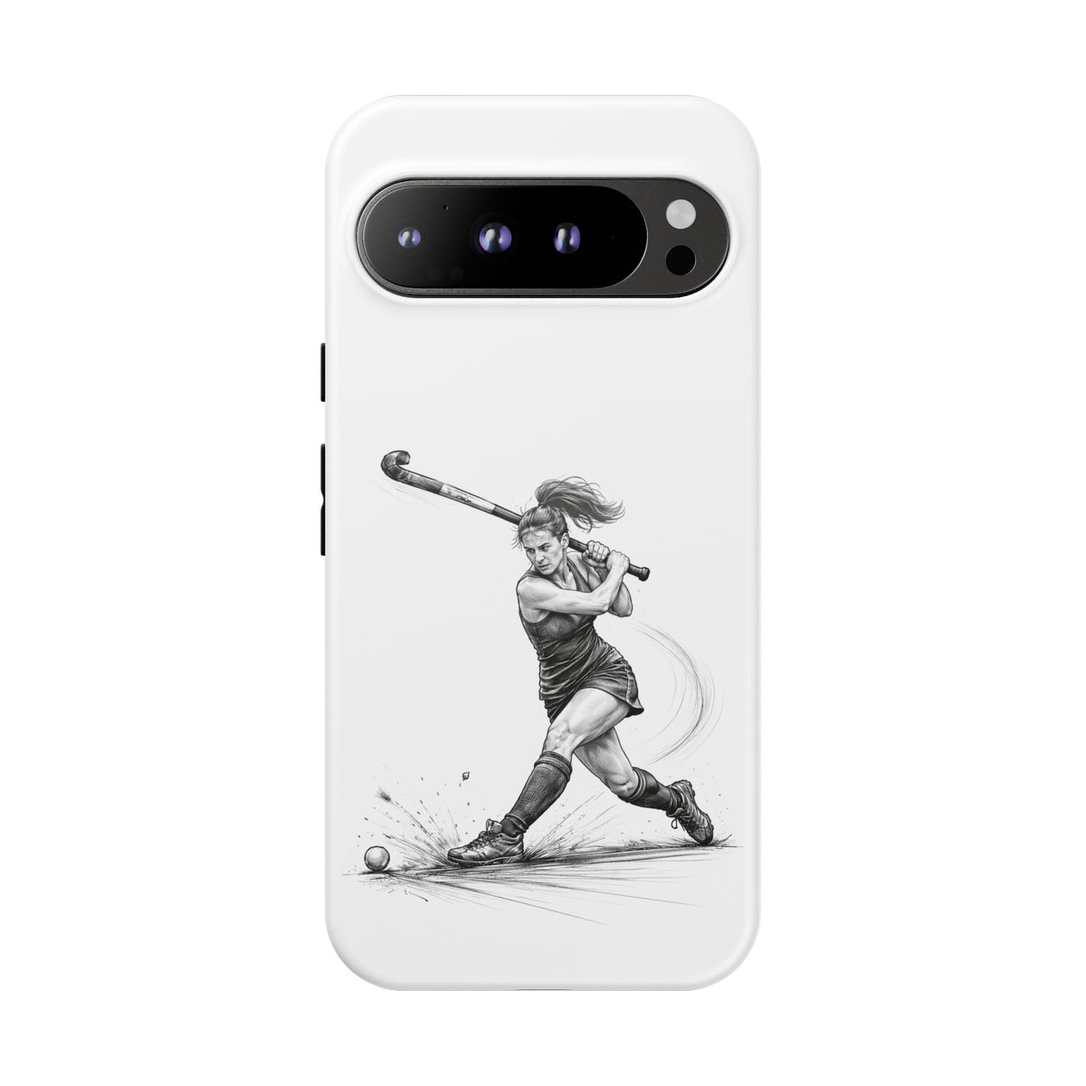 Phone Case, Hockey, Female Player "Tomahawk" shot design, Tough Case