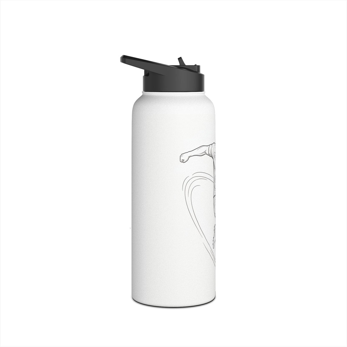 Water Bottle, Football shot Minimalist Sketch, Stainless Steel
