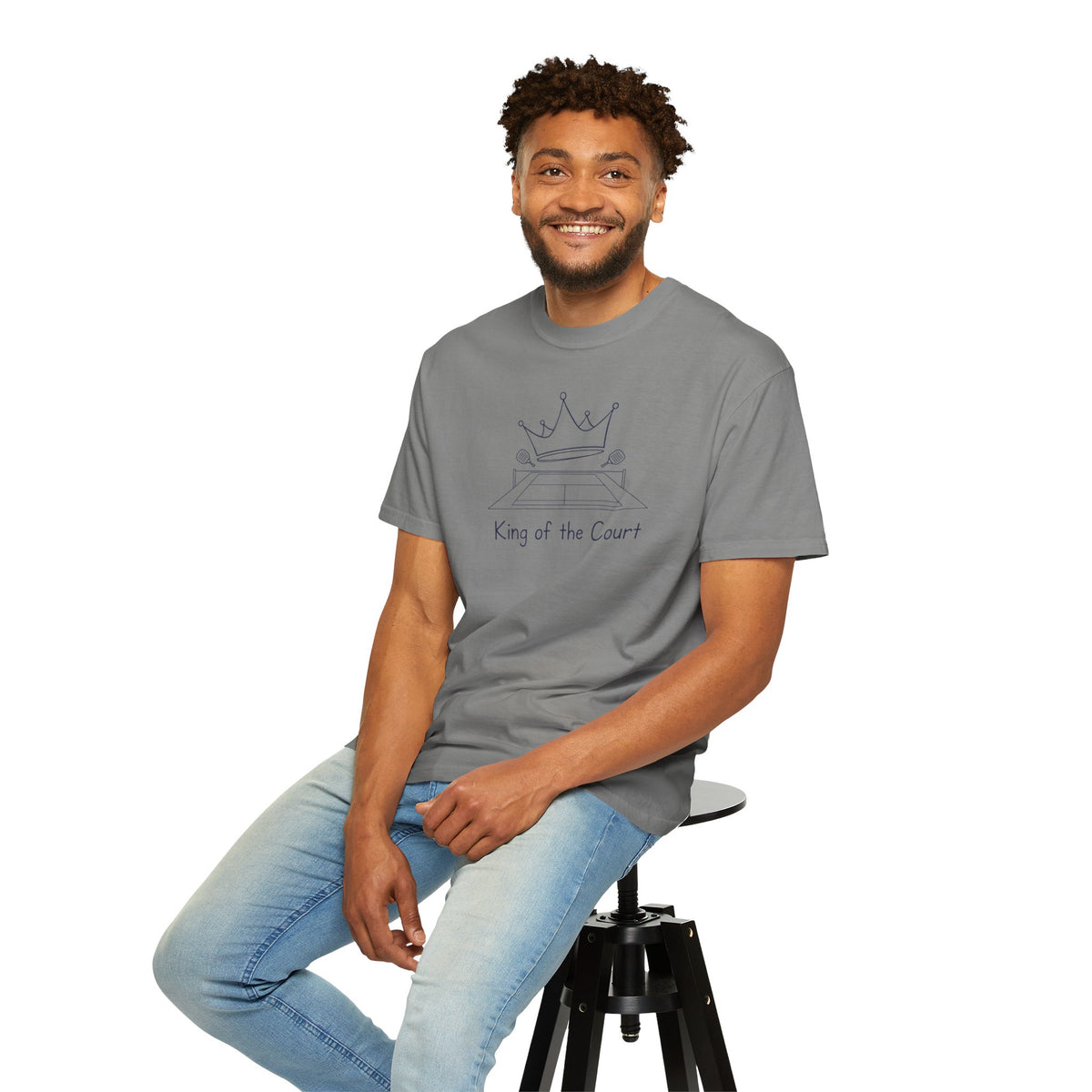 T-shirt, Racket Sports, King of the Court Sketch design, Cotton, Various Colours