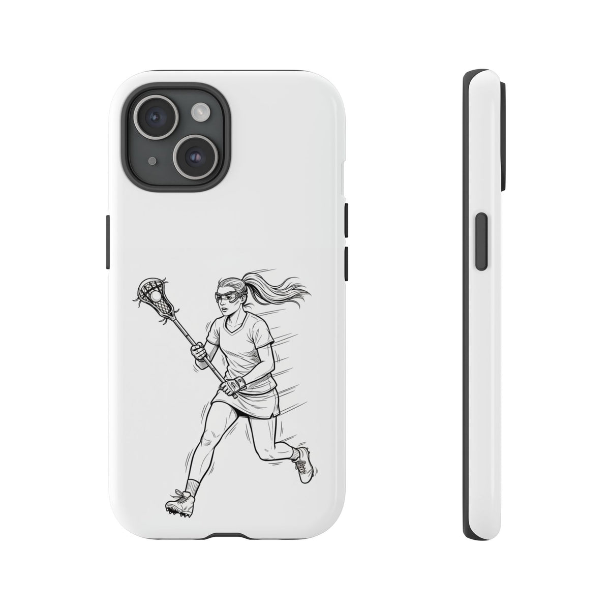 Phone Case, Lacrosse Player Sketch, Tough Case