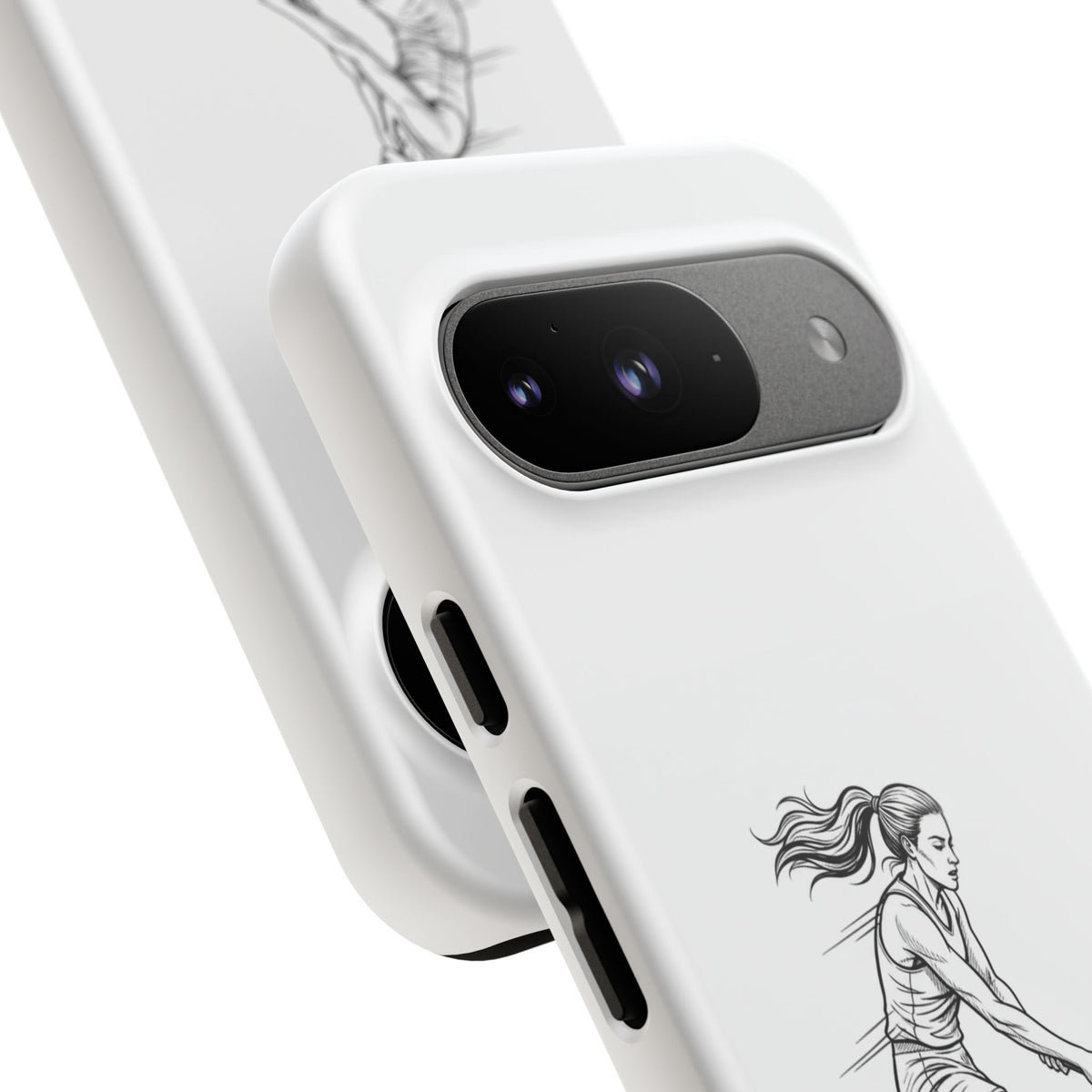 Phone Case, Hockey, Female  Player Minimalist sketch design, Tough Case