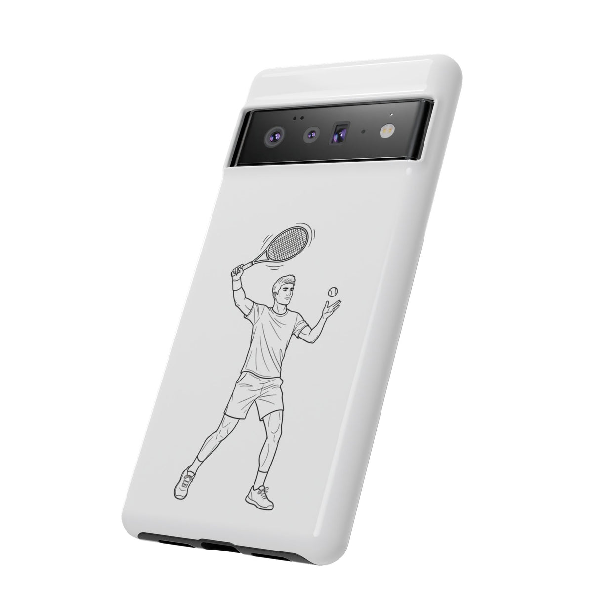 Phone Case, Racket Sports, Tennis Player overhead shot Design, Tough Case