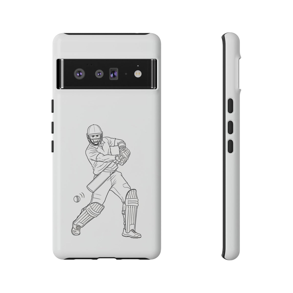 Phone Case, Cricket Batsman Sketch, Tough Case