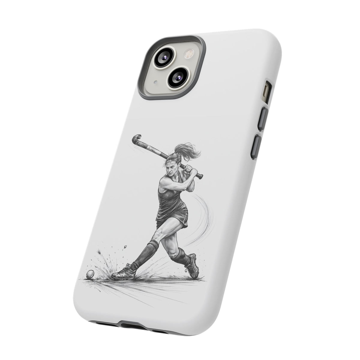Phone Case, Hockey, Female Player "Tomahawk" shot design, Tough Case