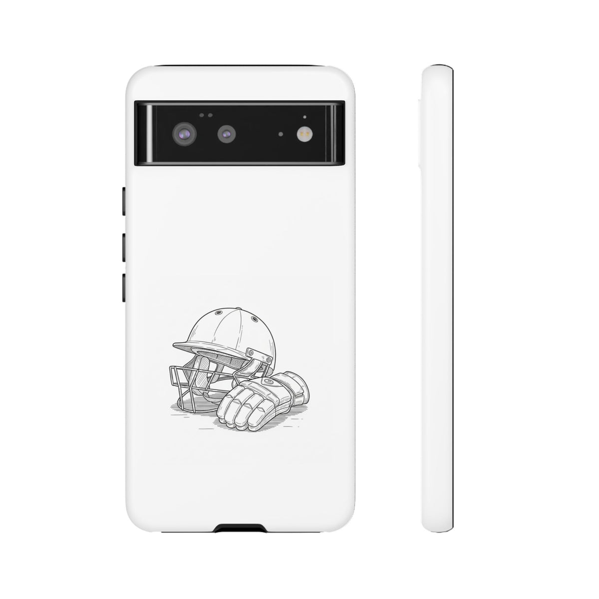 Phone Case, Cricket Gloves & Helmet Sketch, Tough Case
