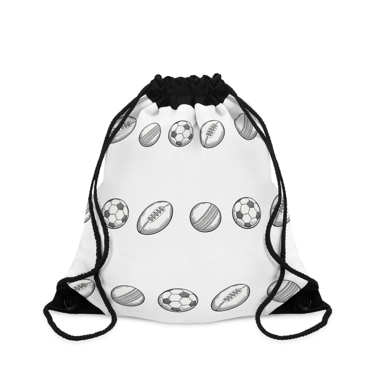 Drawstring Boot bag, Football, Rugby, Cricket Repeat ball sketch design