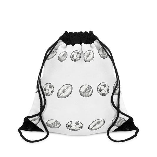 Drawstring Boot bag, Football, Rugby, Cricket Repeat ball sketch design