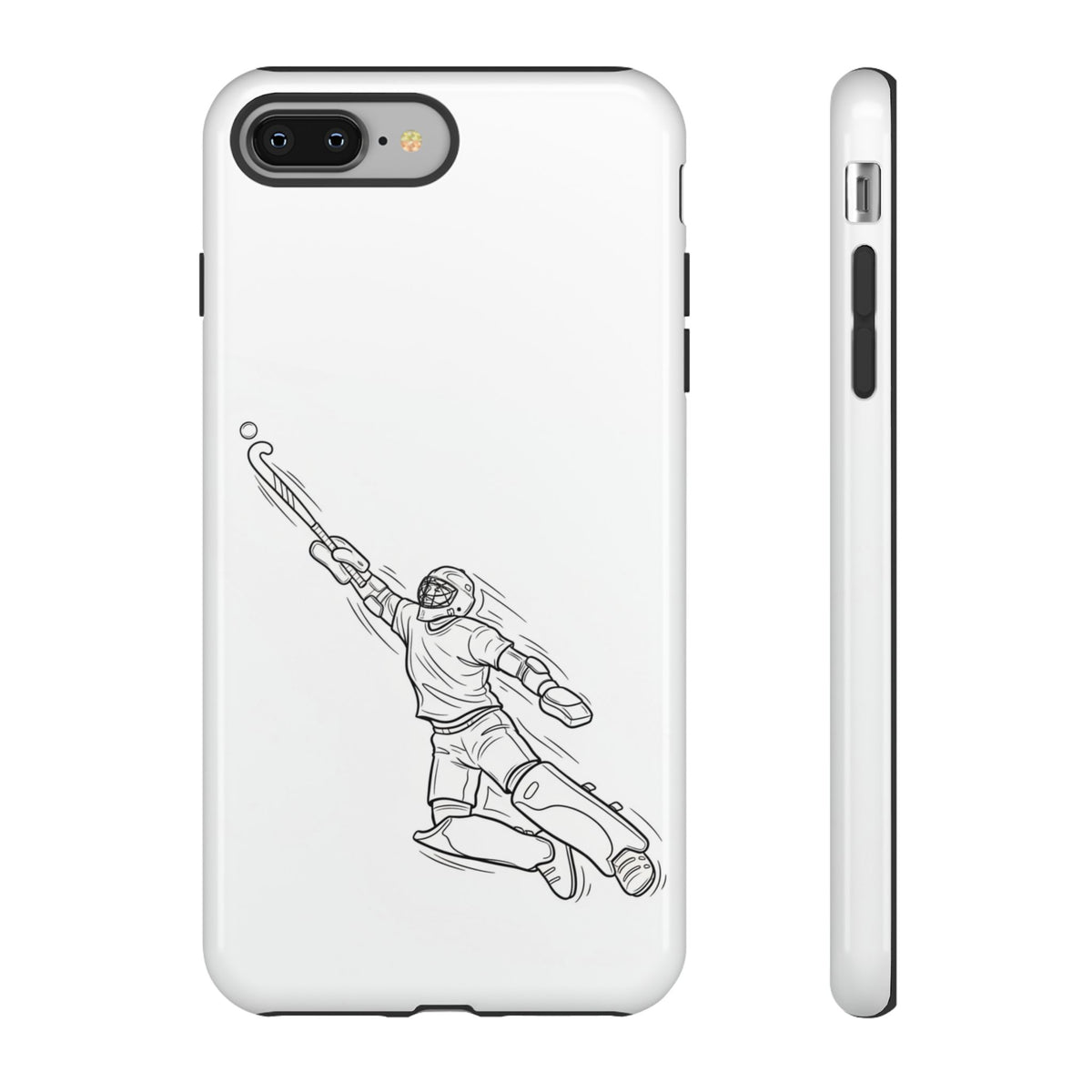 Hockey Goalkeeper Sketch Phone Case — Minimalist Sports Protective Cover
