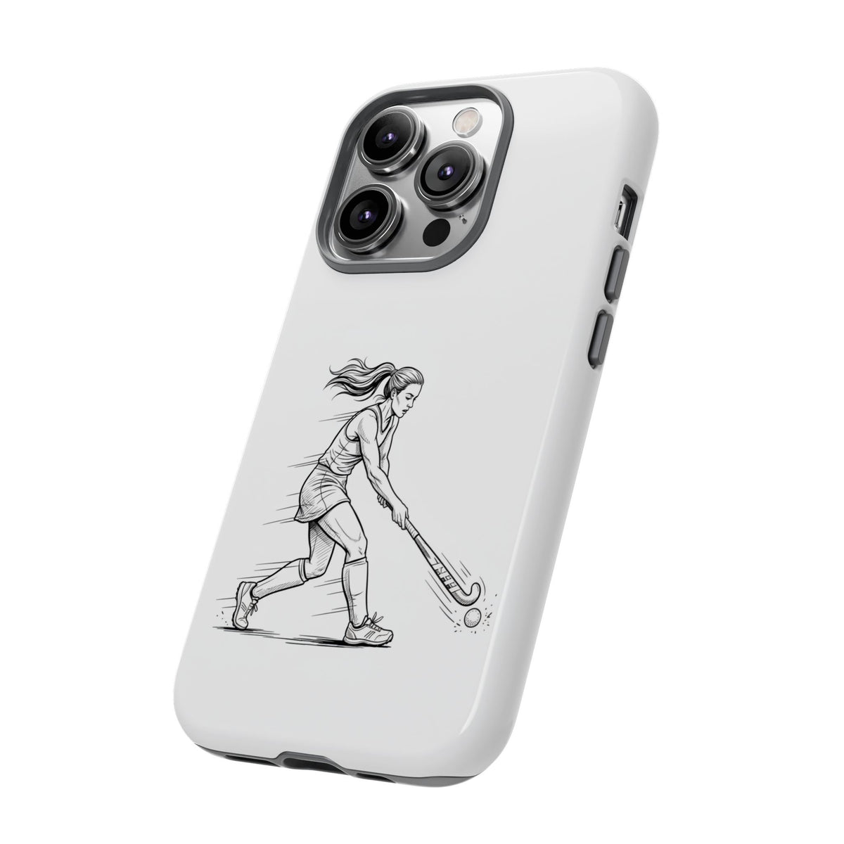 Phone Case, Hockey, Female  Player Minimalist sketch design, Tough Case