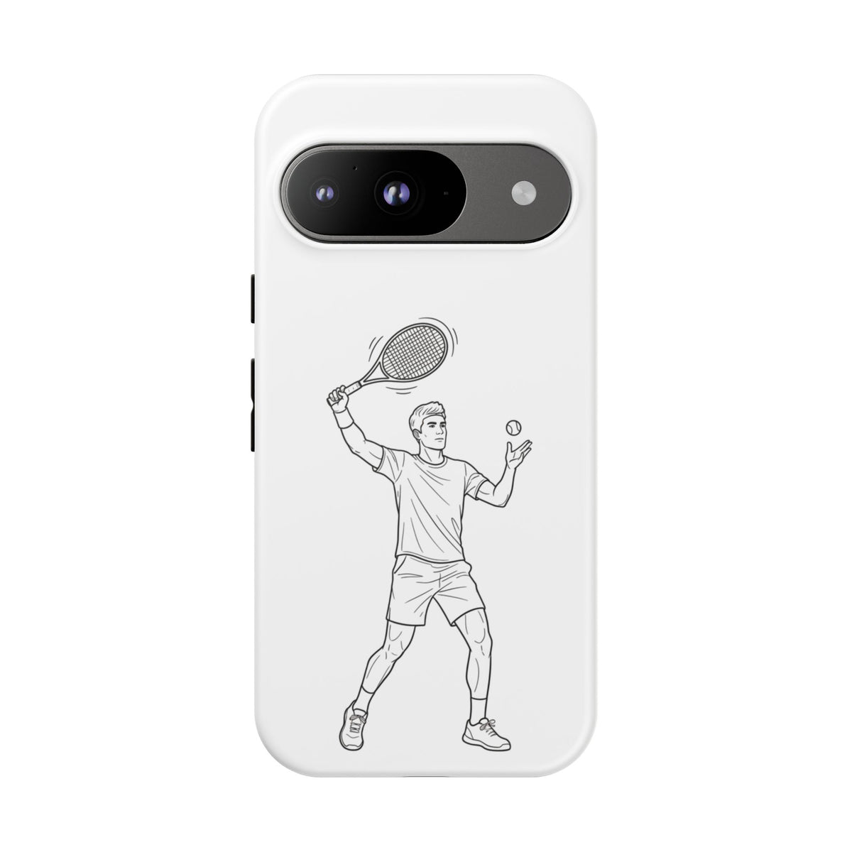 Phone Case, Racket Sports, Tennis Player overhead shot Design, Tough Case