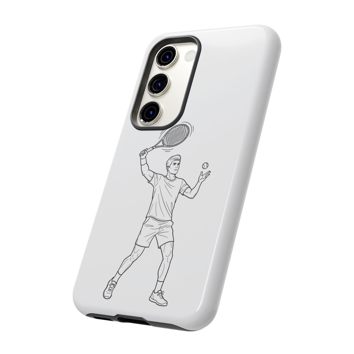 Phone Case, Racket Sports, Tennis Player overhead shot Design, Tough Case
