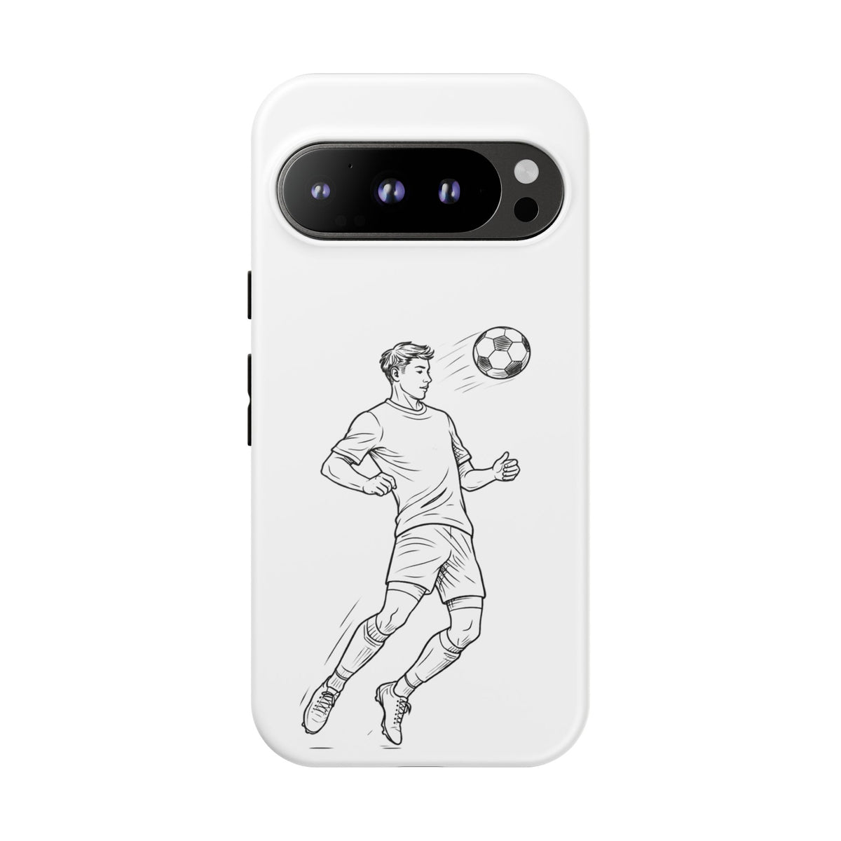 Phone Case, Football Chest-control Minimalist sketch Design, Tough Case