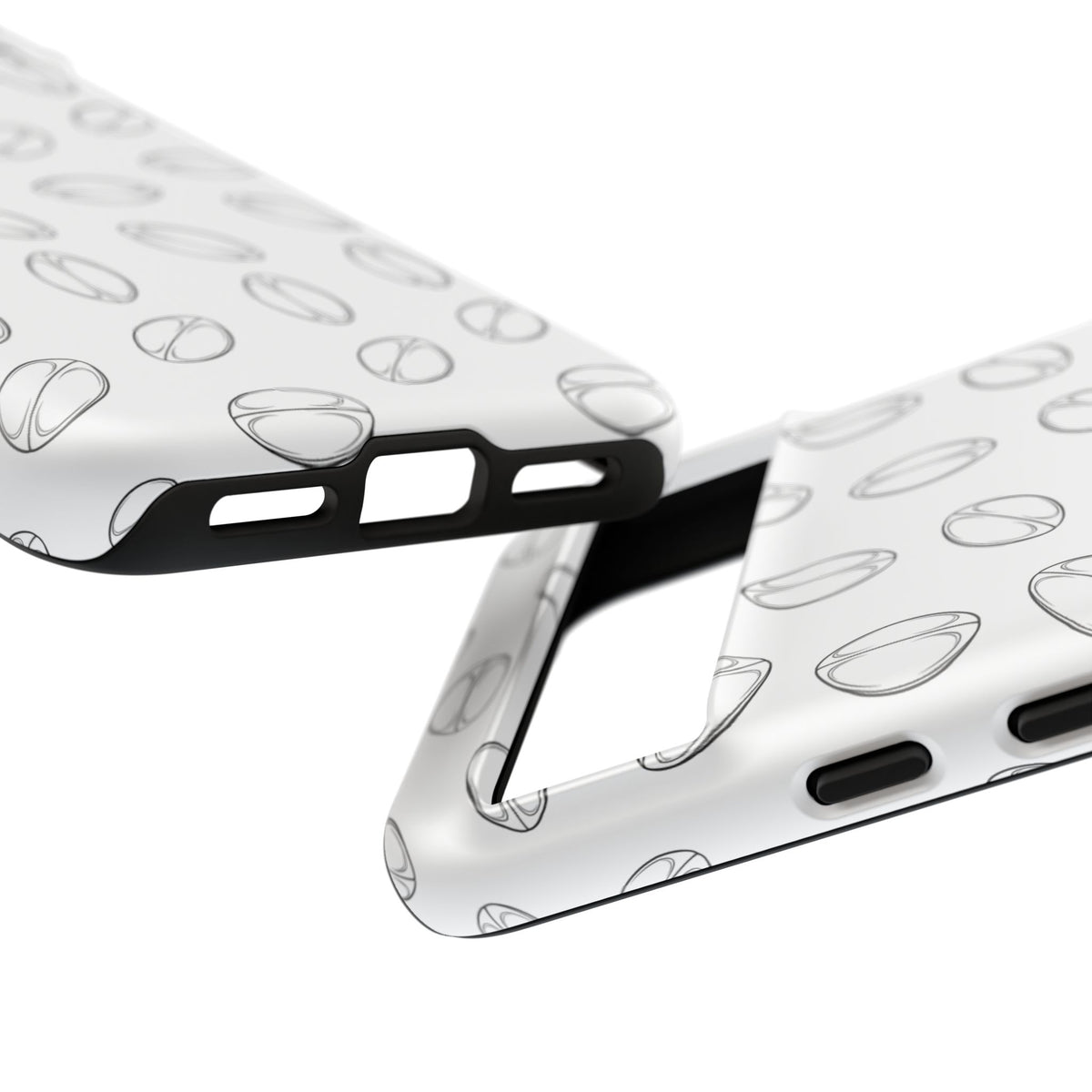 Phone Case, Rugby Ball Minimalist Sketch Pattern, Tough Case