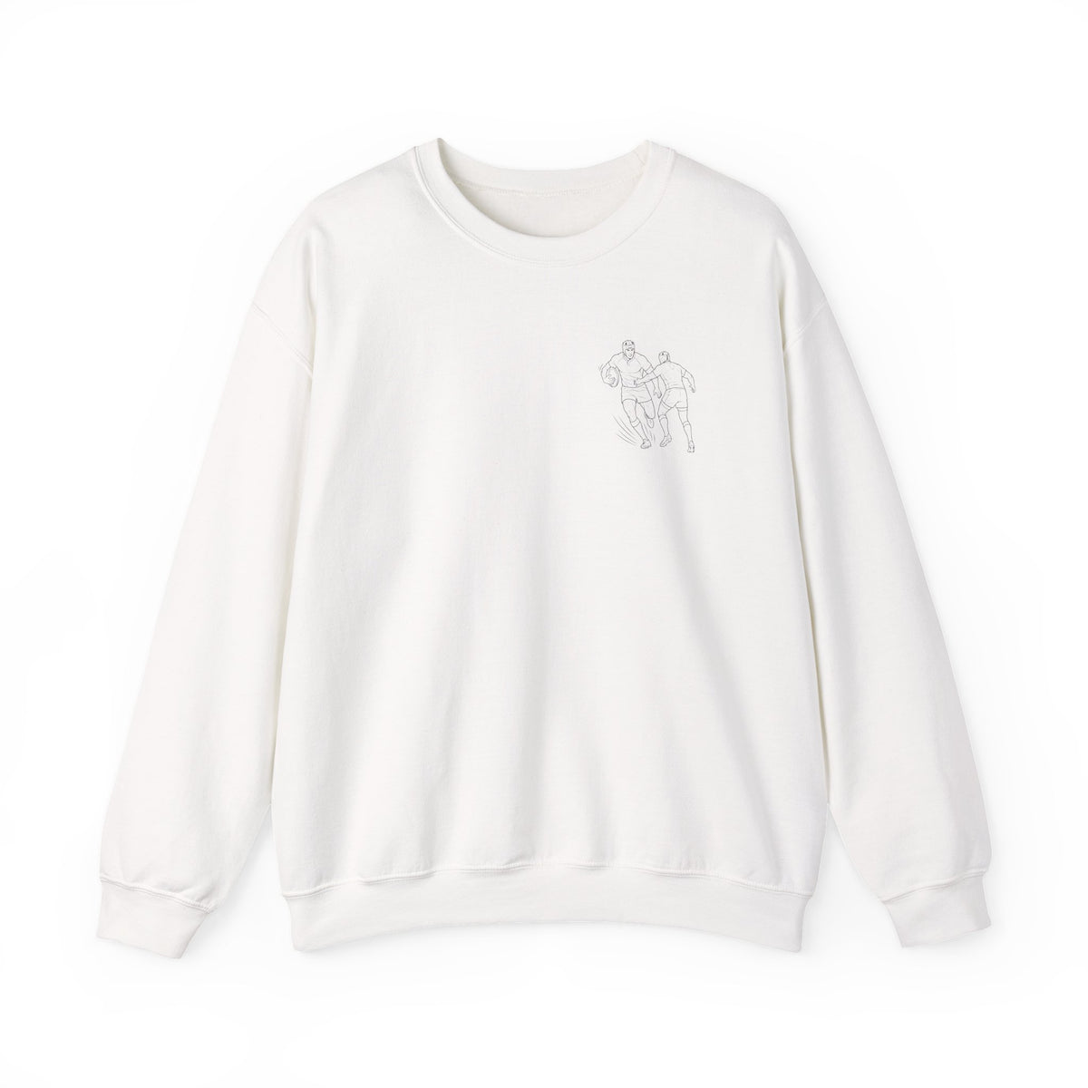 Sweatshirt, Unisex Crewneck, Rugby Minimalist Line Art Design, Cotton, Various Colours