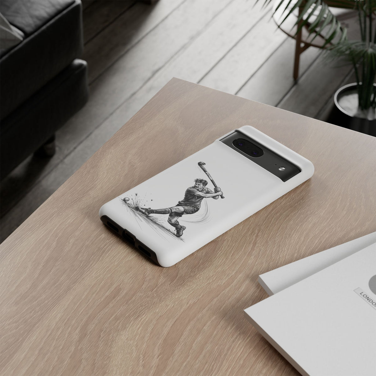 Phone case, Male Hockey Player Tomahawk Sketch,  Tough case