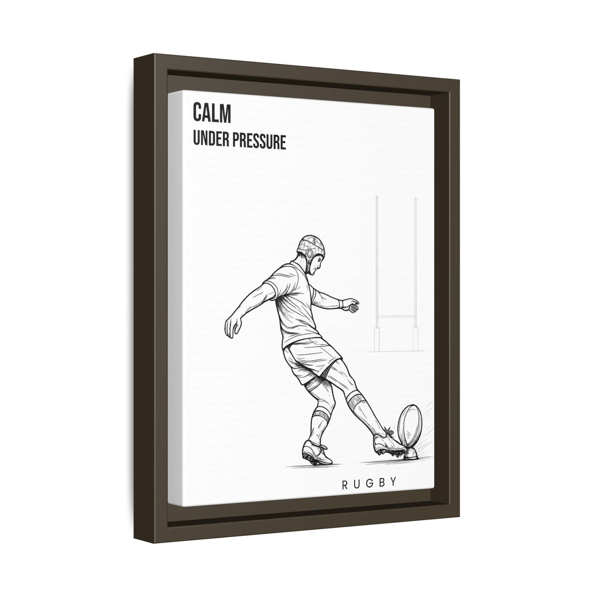 Print, Rugby Conversion Kick - Calm Under Pressure, Matte Canvas Print Framed Art