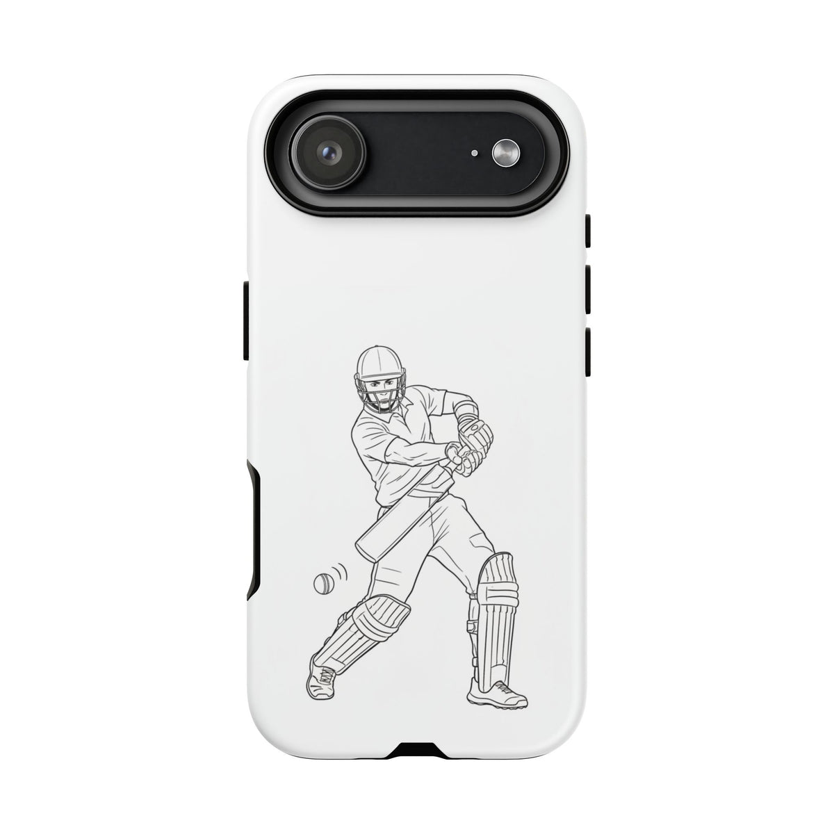 Phone Case, Cricket Batsman Sketch, Tough Case