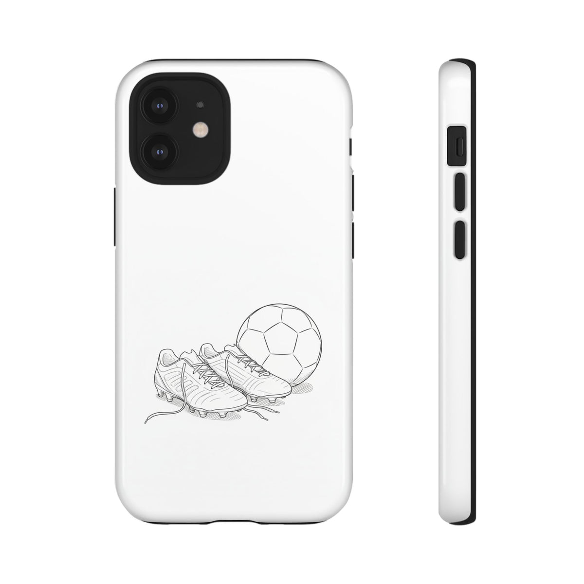 Phone Case, Football Boots & Ball Sketch , Tough Case