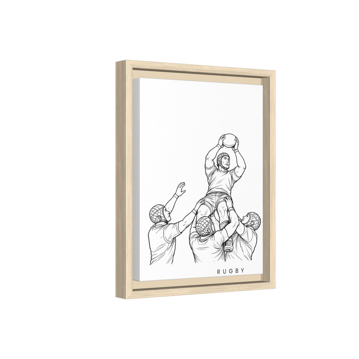 Print, Rugby Line-Out, Matte Canvas Print Framed Art