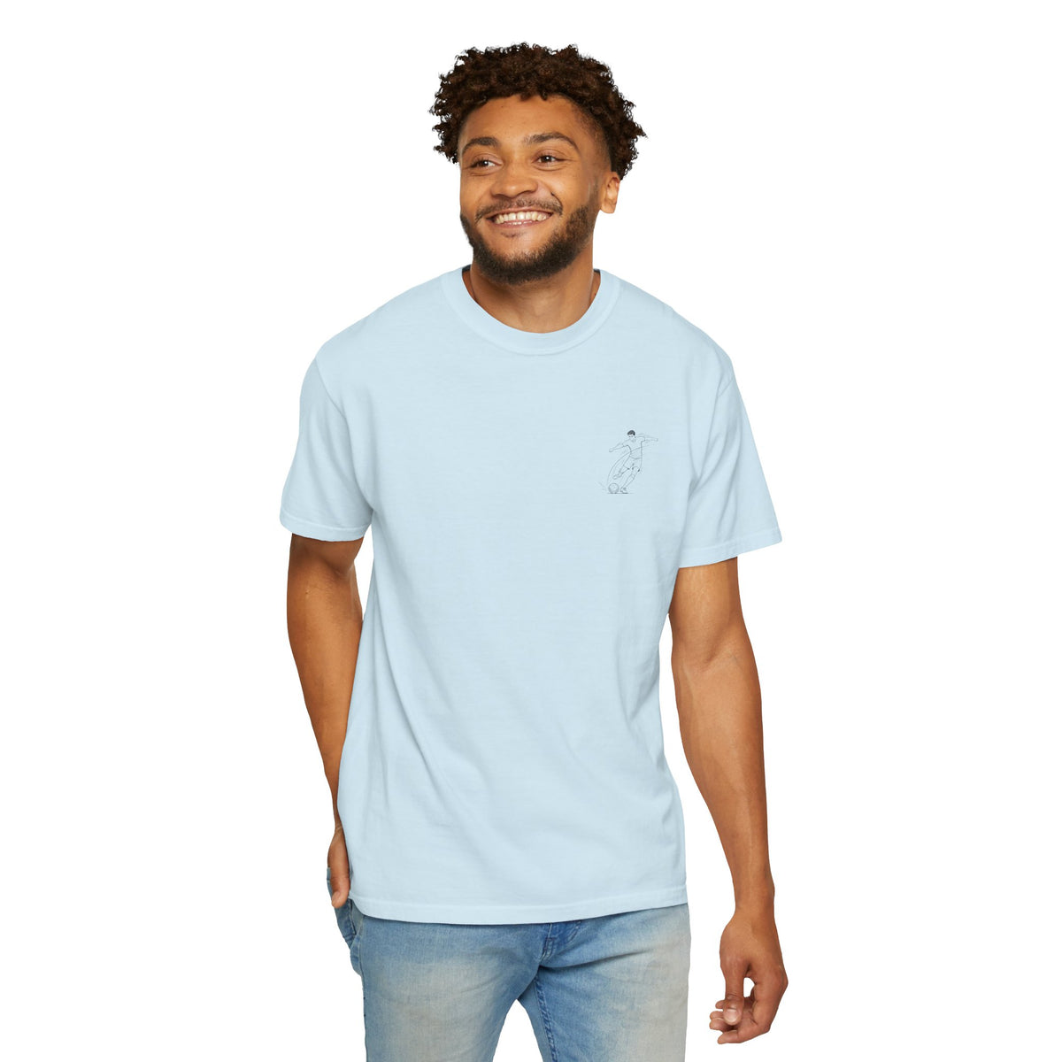 T-Shirt, Football Free Kick Striker Minimalist Sketch design, Cotton, Various Colours