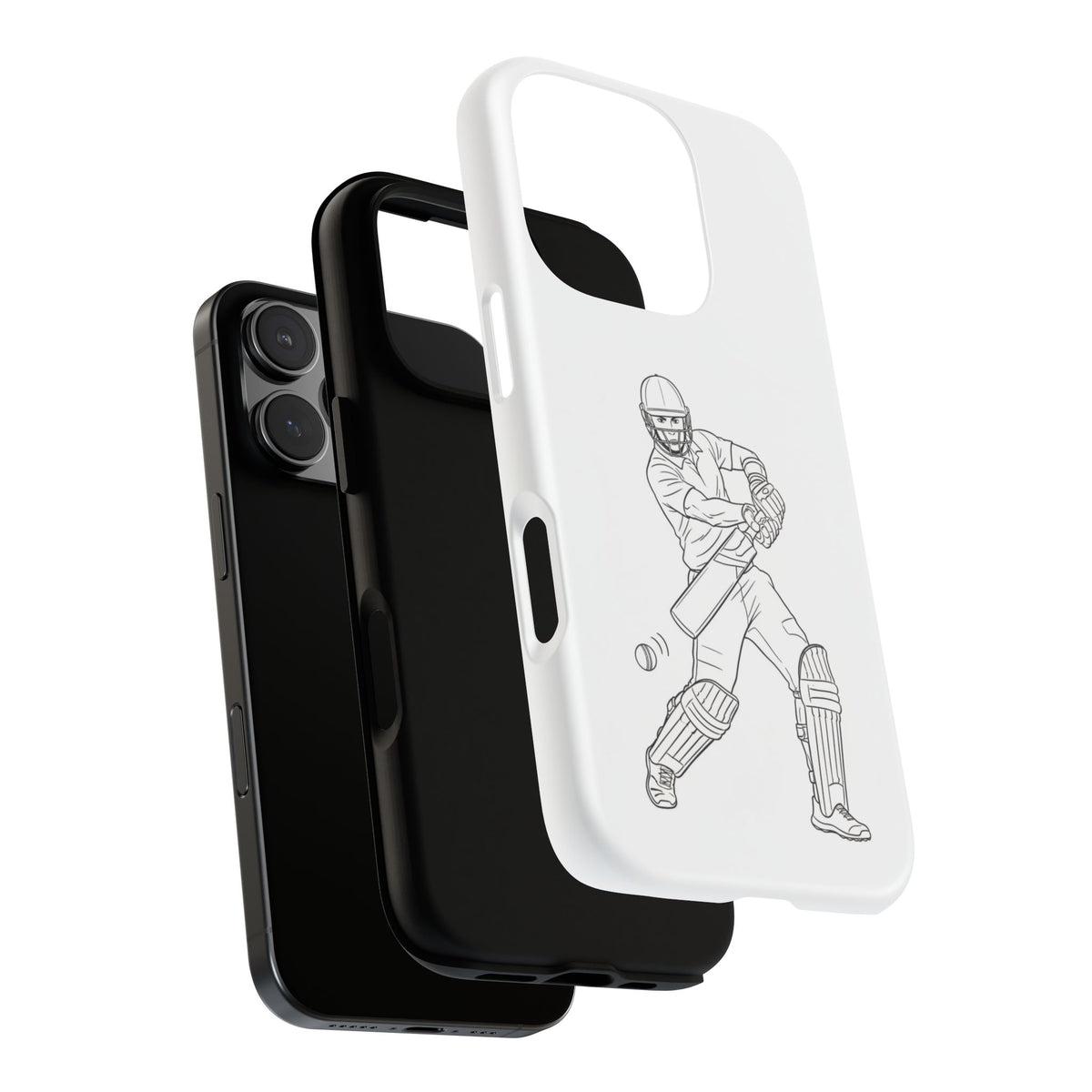 Phone Case, Cricket Batsman Sketch, Tough Case