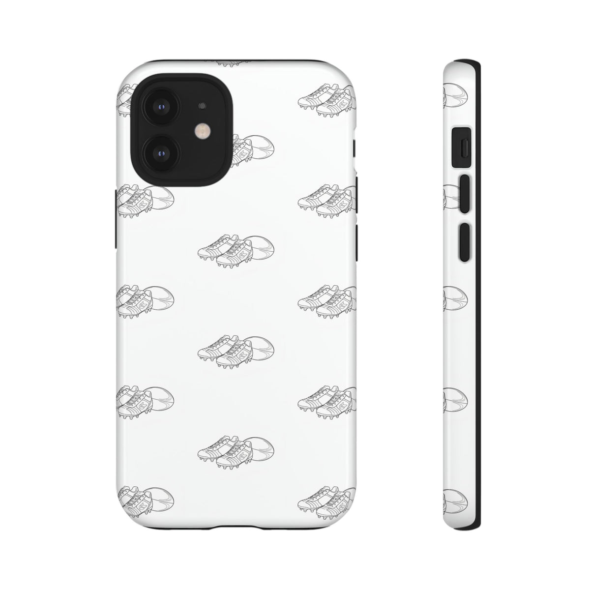 Phone Case Rugby Boots & Ball Repeat Pattern Tough Cases