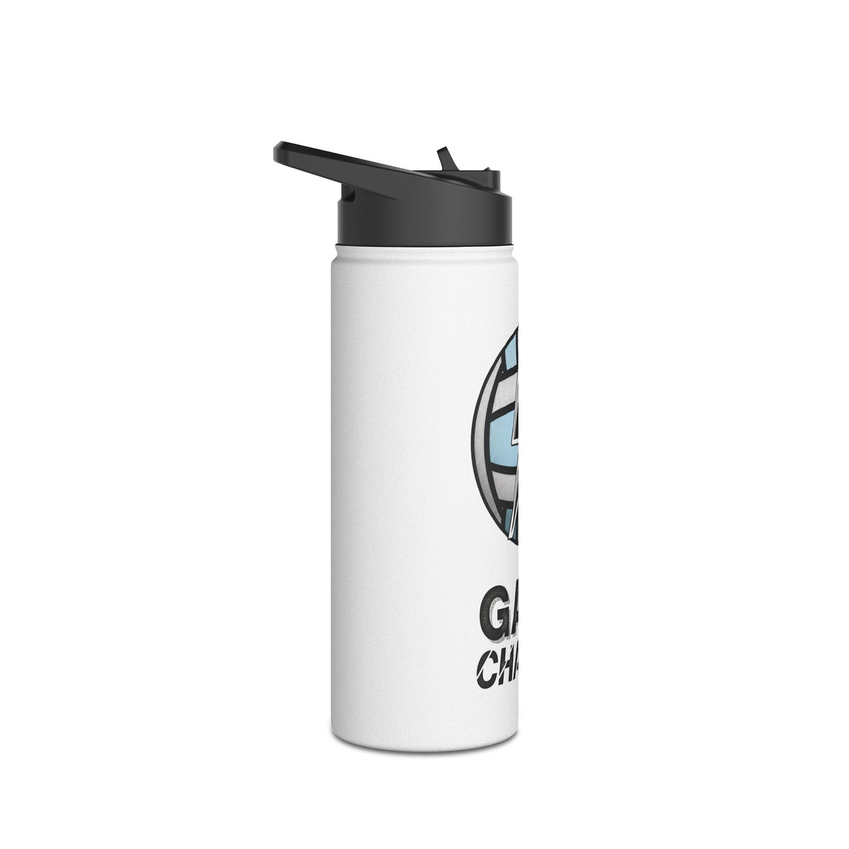 Water Bottle, Netball Graphic "Game Changer" Quote, Stainless Steel