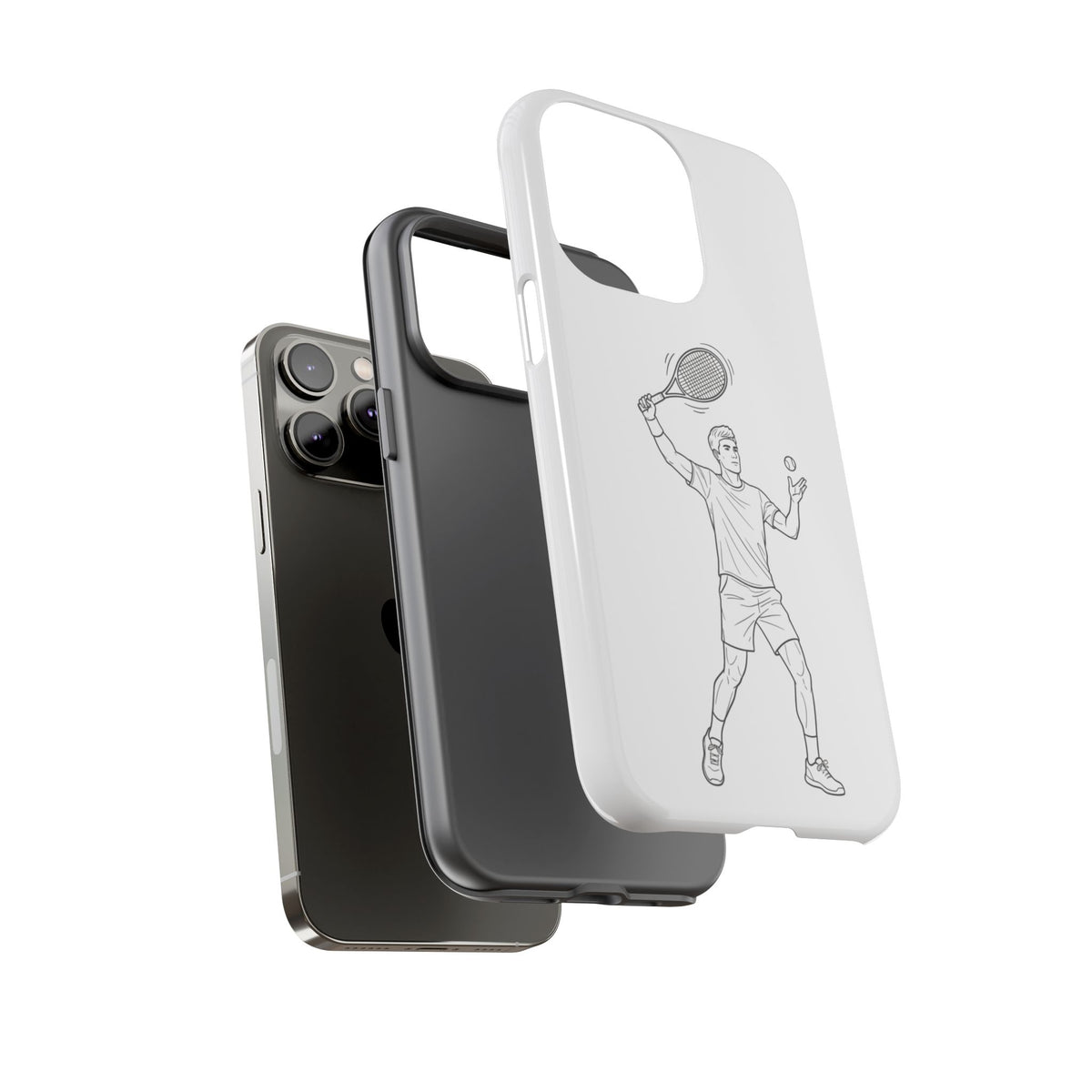 Phone Case, Racket Sports, Tennis Player overhead shot Design, Tough Case