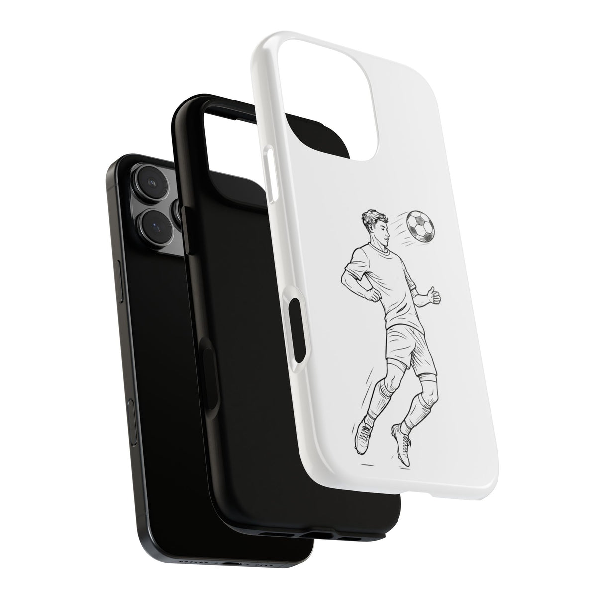 Phone Case, Football Chest-control Minimalist sketch Design, Tough Case