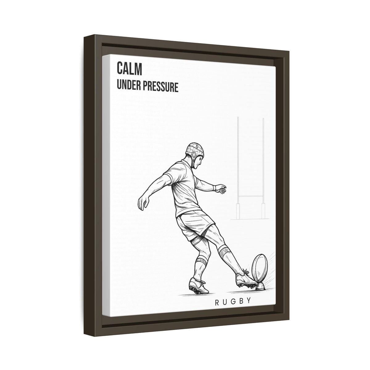 Print, Rugby Conversion Kick - Calm Under Pressure, Matte Canvas Print Framed Art