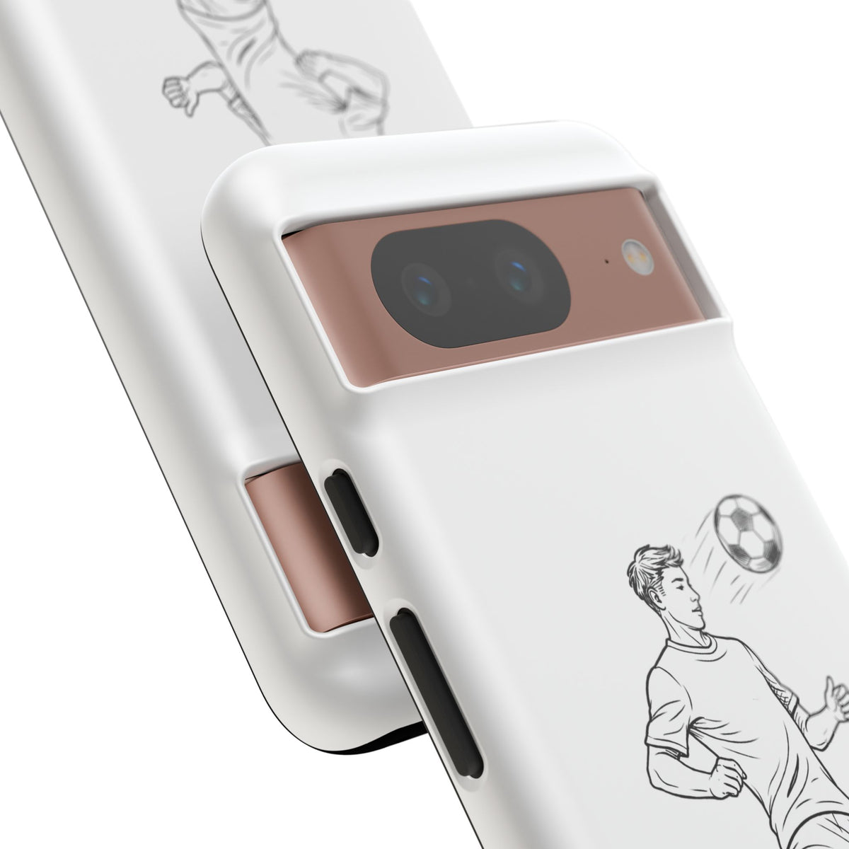 Phone Case, Football Chest-control Minimalist sketch Design, Tough Case