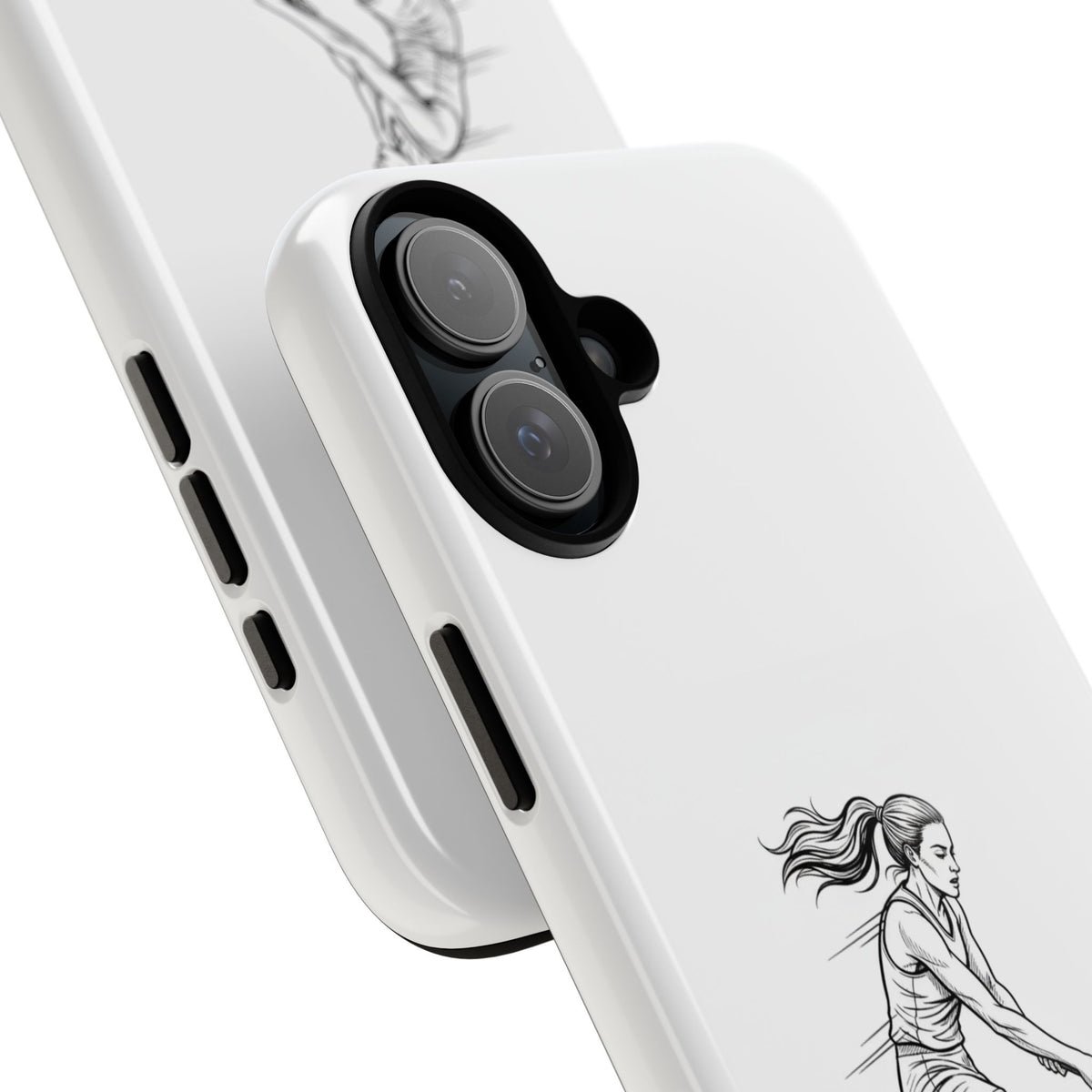 Phone Case, Hockey, Female  Player Minimalist sketch design, Tough Case
