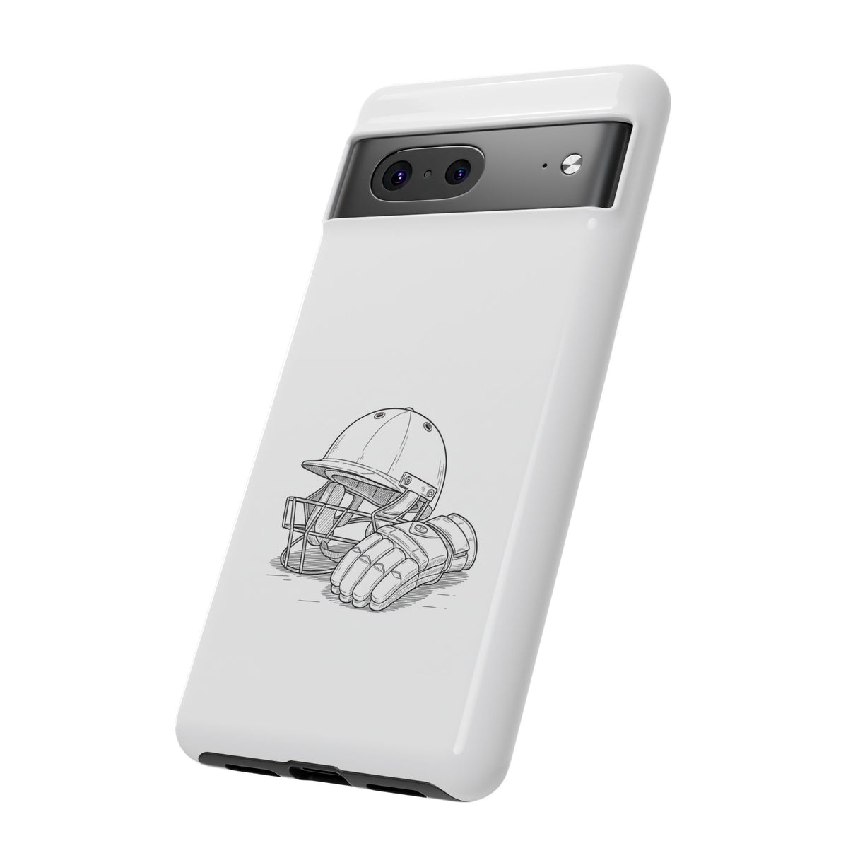Phone Case, Cricket Gloves & Helmet Sketch, Tough Case