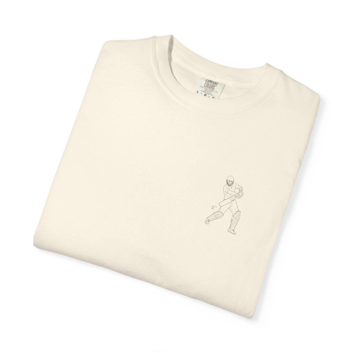 T shirt, Cricket Batsman Minimalist sketch design, Cotton, Various Colours
