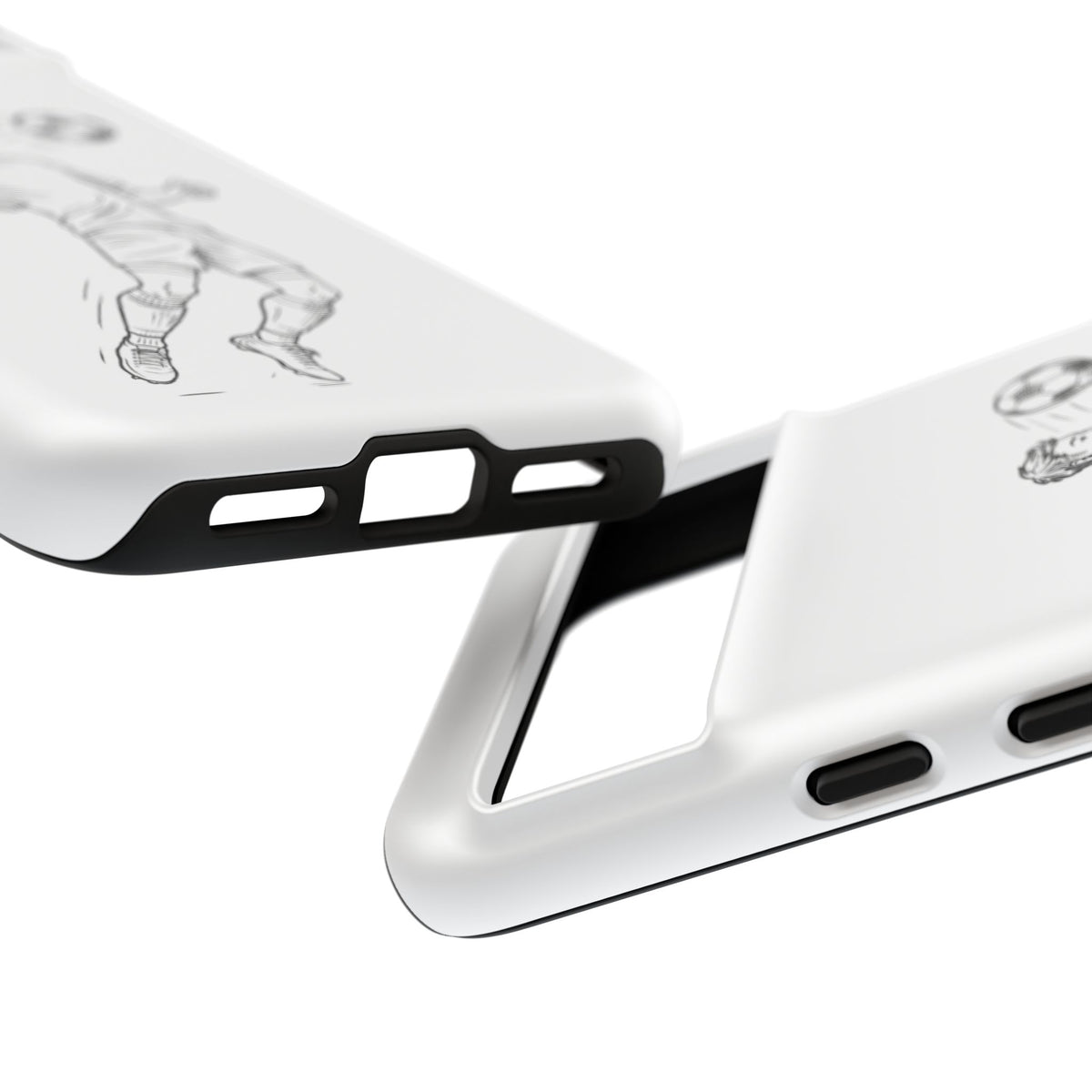 Phone Case, Football Chest-control Minimalist sketch Design, Tough Case