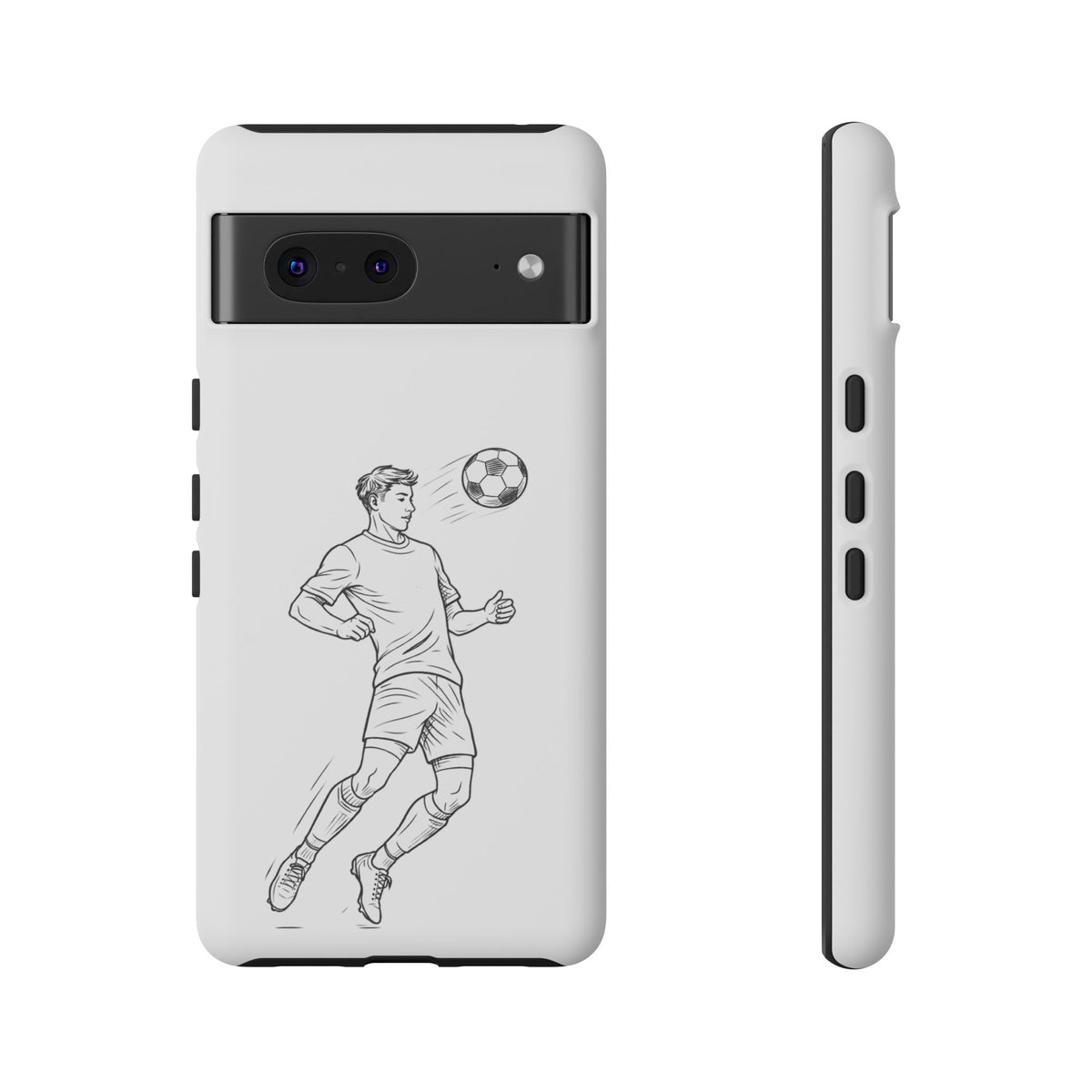 Phone Case, Football Chest-control Minimalist sketch Design, Tough Case