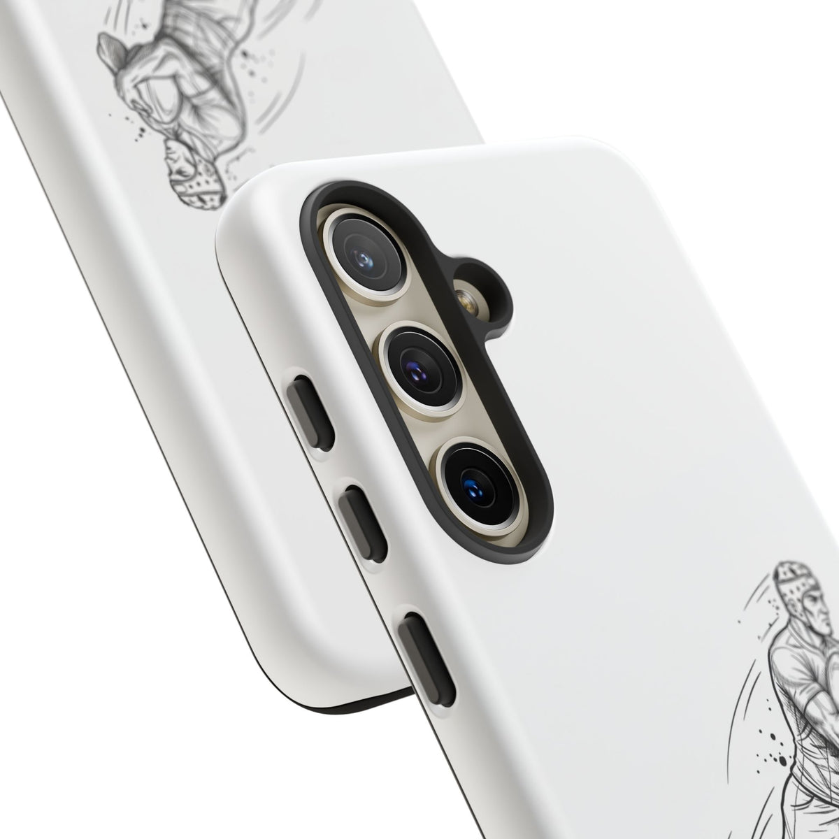 Phone Case, Rugby Try Swan Dive Minimalist Sketch design, Tough Case