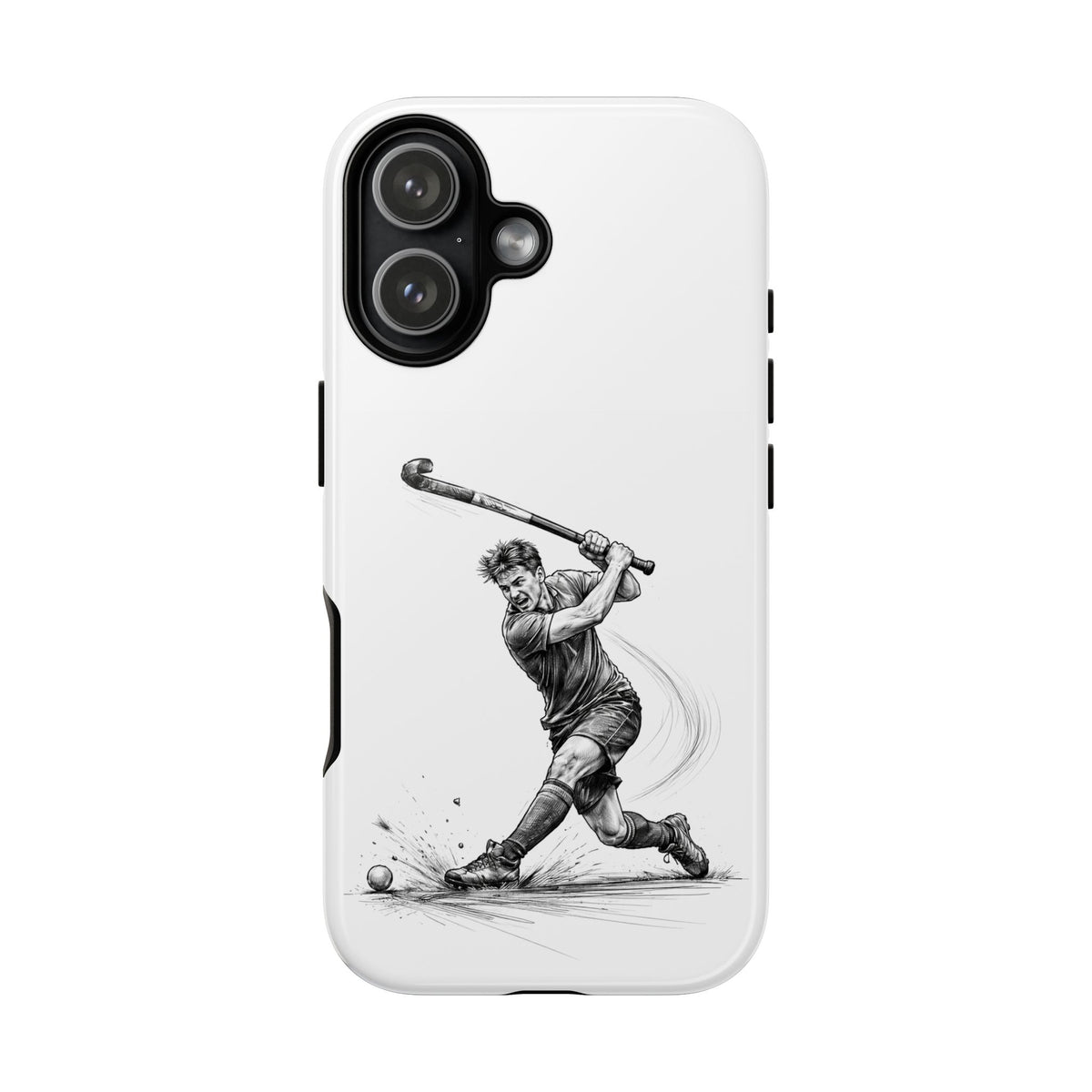Phone case, Male Hockey Player Tomahawk Sketch,  Tough case