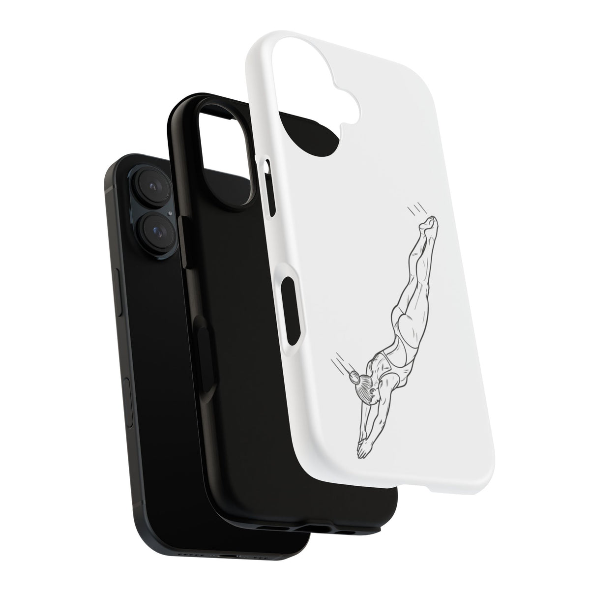 Phone Case, Platform Diver Minimalist Sketch, Tough Case