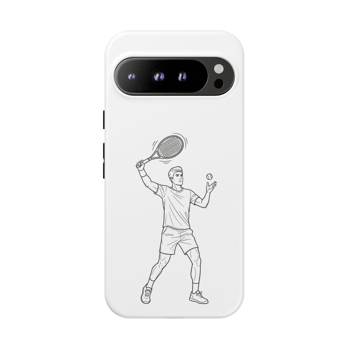 Phone Case, Racket Sports, Tennis Player overhead shot Design, Tough Case