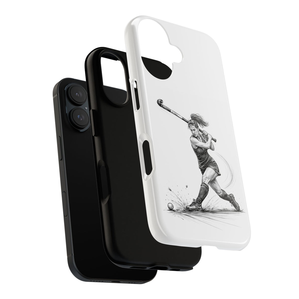 Phone Case, Hockey, Female Player "Tomahawk" shot design, Tough Case