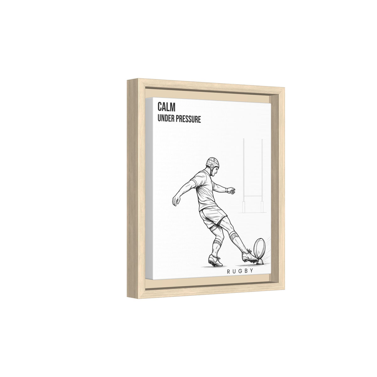 Print, Rugby Conversion Kick - Calm Under Pressure, Matte Canvas Print Framed Art