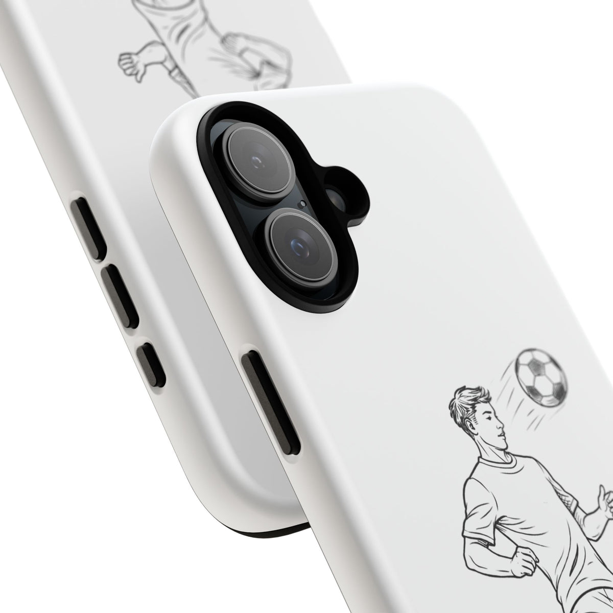 Phone Case, Football Chest-control Minimalist sketch Design, Tough Case