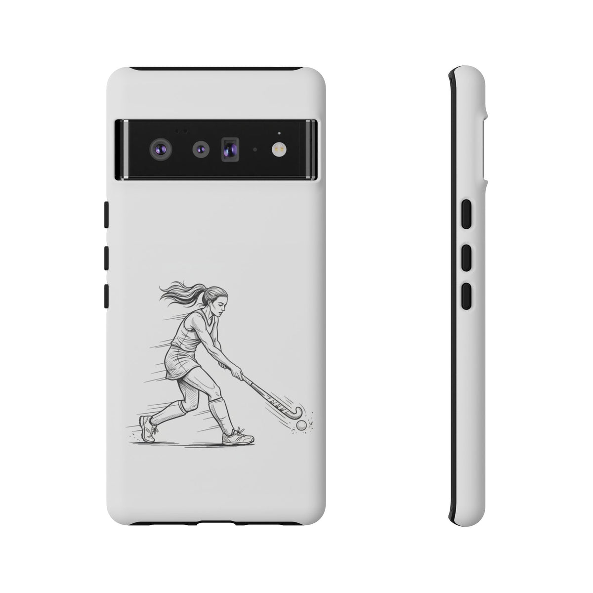 Phone Case, Hockey, Female  Player Minimalist sketch design, Tough Case